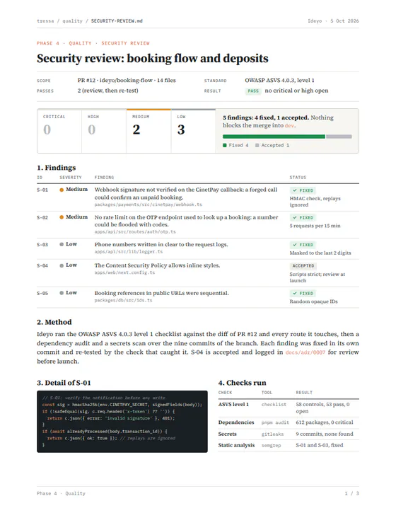 Thumbnail of the Security document from the sample project