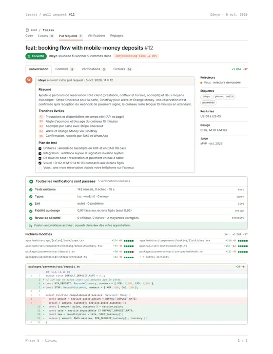 Vignette du document « Pull request » du projet d’exemple